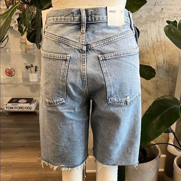Agolde Light Blue Denim Jean Shorts - Picture 4 of 9